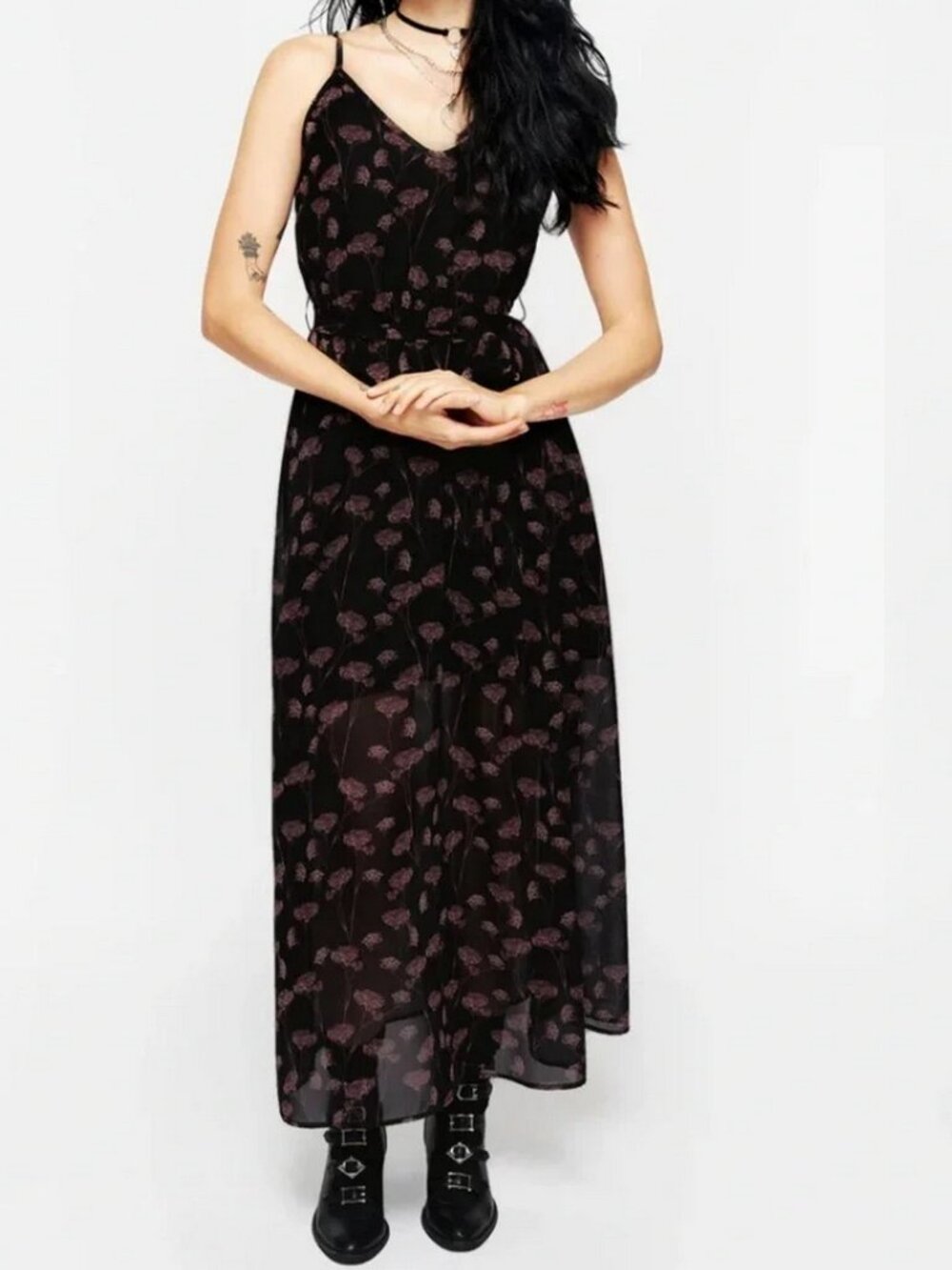 Disturbia Judas Floral Maxi Dress (NO BELT) UK18/US14